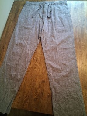 Tasso Elba Island NWOT Linen Cotton Blend Dress Pants Tie Waist 38T